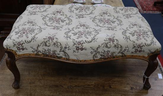 A large upholstered stool, W.87cm